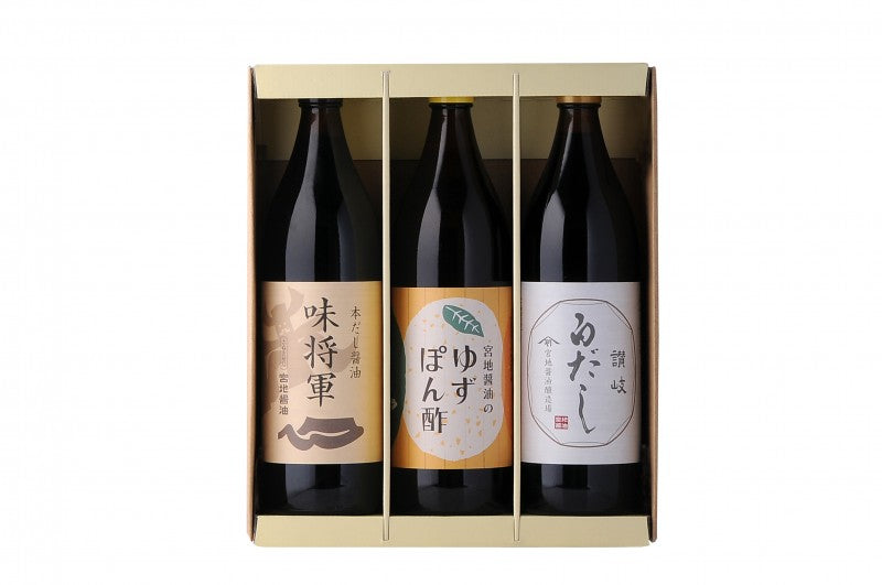 味将軍・ゆずぽん酢・白だし 各900ml×3本セット