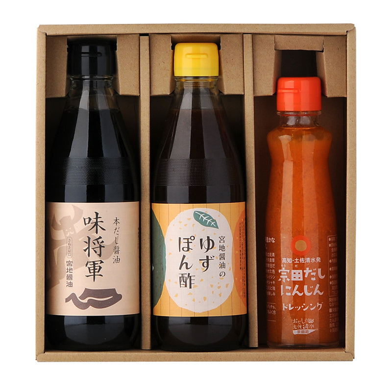 味将軍・ゆずぽん酢 各360ml×2本+にんじんドレッシング 160ml×1本セット