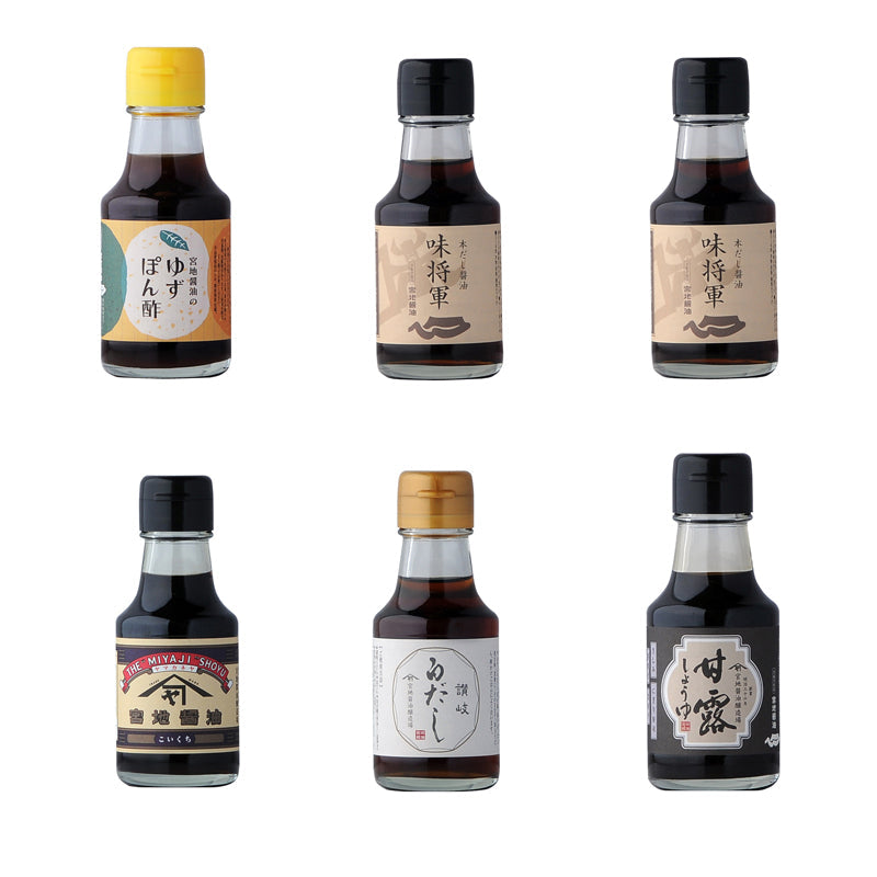 味将軍×2本・ゆずぽん酢×1本・甘露×1本・こいくち×1本・白だし×1本セット